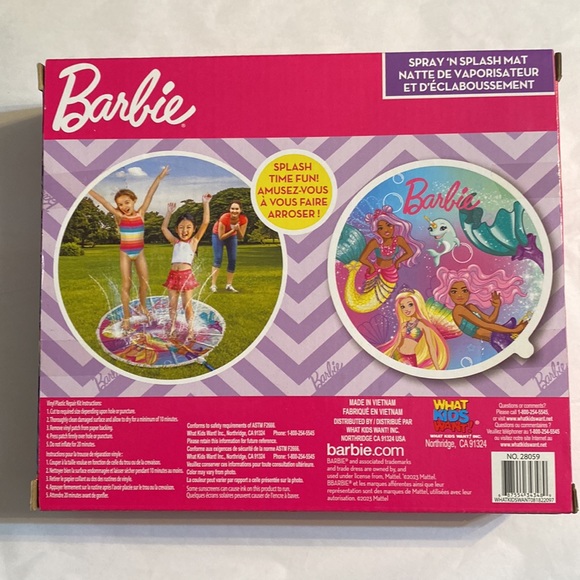MATTEL BARBIE SPRAY 'N SPLASH MAT, Inflatable 35 inches - Picture 2 of 3
